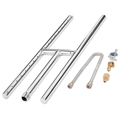 GASPRO 18" x 6" Fire Pit and Fireplace H-Burner，304 Series Stainless Steel Burner，Includes