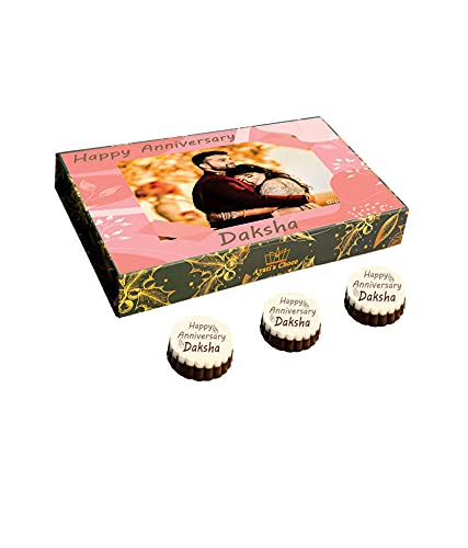 Ayatis ChocoSpecial Wedding Anniversary Gift Personalized With Photo With Printed Chocolates (Pan Bahar, 18 Pieces)