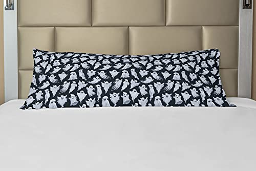 Ambesonne Ghost Body Pillow Case Cover with Zipper, Various Emotion Ghoul Phantom Repetitive Horror Computer Graphics, Decorative Accent Long Pillowcase, 21