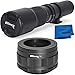 Ultimaxx 500mm f/8 Multi-Coated Preset Telephoto Lens - Compatible with SLR/DSLR Cameras utilizing a T-Mount Adapter (+ Canon EOS R T-Mount)