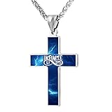 NINmun Infi_ite Merch Li_st Personalized Cross Necklace Zinc Alloy for Young Men Women Religious Jewelry Pendant Necklace Black