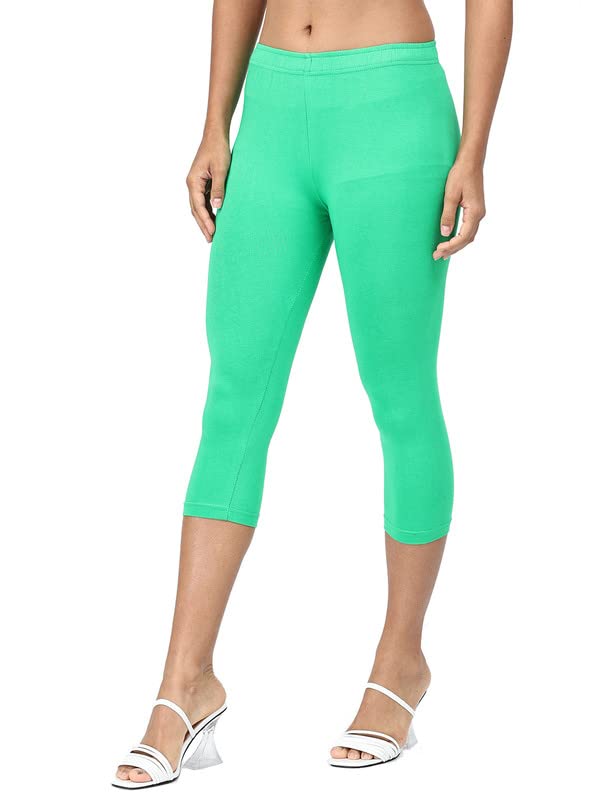 Image of Robinbosky Premium Stretchable Cotton Capri Legging for Women | Suitable for Formal wear & Casual wear | High-End Elastic Makes. The Leggings Squat Proof and Durable for Travel, Yoga, & Workout.