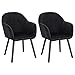 WOLTU Lot de 2 Chaises de Cuisine chaises de Loisirs chaises de Salle à Manger,Chaises de Relax en Velours et Bois Massif,Noir BH257sz-2