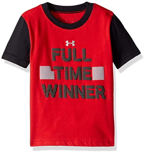 Under Armour Boys' Toddler Raglan SS Tee Shirt, Red-S19, 4T