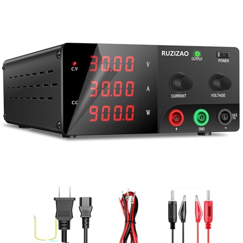 Amazon.co.jp: RUZIZAO 安定化電源 (0~30V 0~30A) 900W DC安定化ベンチ