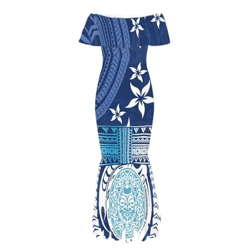 Image of Polynesian for Women S-7XL Off Shoulder Maxi Dress Hawaiian Summer Dresses