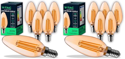 Ampoule LED E14 bougie retro verre ambre haut de gamme - 2
