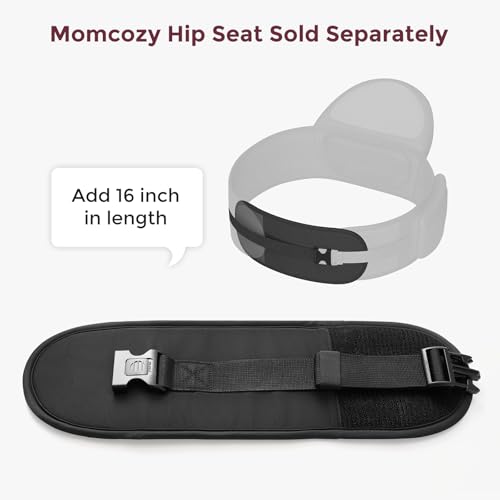 Image of Momcozy Hip Carrier Belt Extender - Compatible with Momcozy Move2Fit Hip Carrier, Extends Waist Band up to 61 inch for Plus Size Parents, Adjustable Fit, Soft & Breathable, Black