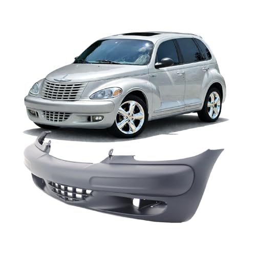 Image of FitParts Compatible with Chrysler PT Cruiser 2003-2005 Front Bumper Cover | Primed, With Fog Light Holes, Wagon /Convertible, Ready to Paint, OEM 5093640AA, CH1000373