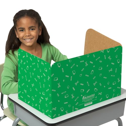 Image of Really Good Stuff Standard Privacy Shields, Set of 12, Blue | Red & Green in Matte, Enhance Focus & Create a Distraction-Free Learning Environment, Desk Dividers Perfect for the Classroom