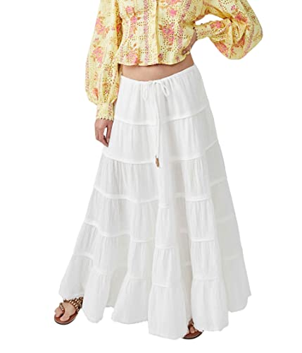 Free People Simply Smitten Maxi Skirt Optic White Xs (Women's 0-2) #TOP13