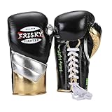Oshhni Guantes de Boxeo de Cuero sintético para Hombres y Mujeres, Guantes de Profesionales para Muay Thai, Grappling, MMA y Gimnasio en casa, Negro 10oz