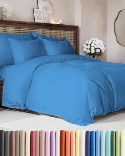 Image of Duvet Cover Oversized King - 3 Piece with Zipper Closure - Royal Blue