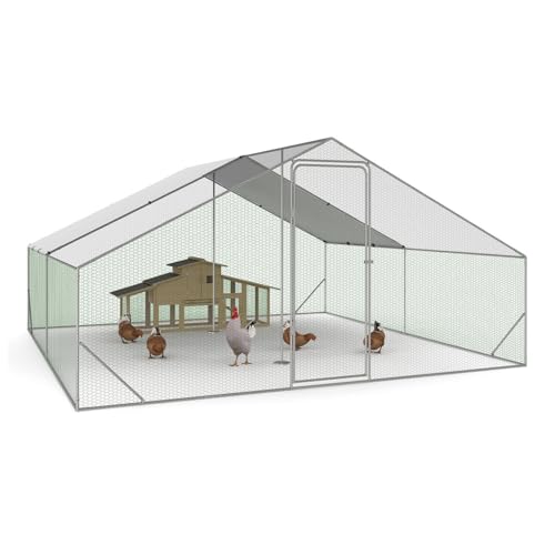 IDMarket - Enclos poulailler 16 m² Parc grillagé 4x4 M Acier galvanisé