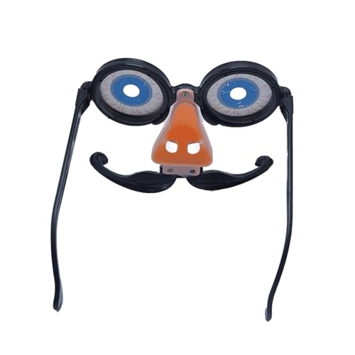 Zkydhbd Divertidas gafas con nariz falsa y bigote, globo ocular y bigote, accesorios de fiesta de cosplay para Halloween