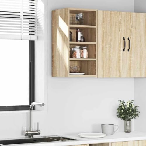 Armoire de cuisine suspendue petit format et buffet mural Chêne Sonoma