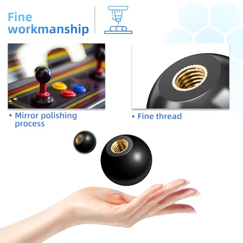 ITSOGOO 10 Stücke M4*16mm Kugelknopf, Schwarz Kugelknöpfe,Kugelgriff mit Eingebauter Kupfergewinde, Runde Kugel Bakelit Hebelknopf für Werkzeugmaschinenersatz