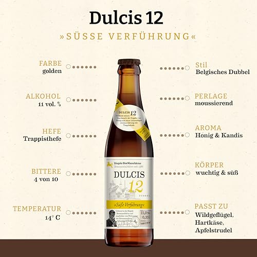 Riegele Geschenkbox Dulcis 12 - Süße Verführung - Honigsüßes Starkbier, Craft Beer aus Bayern (8 x 0,33l)