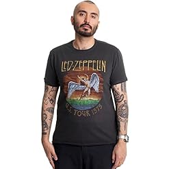 Amplified LED Zeppelin Us Tour 75 T-Shirt Unisexe Charbon – Charbon, S - Les Beatles, Paul McCartney, John Lennon, RIngo Starr, George Harrison Amplified LED Zeppelin Us Tour 75 T-Shirt Unisexe Charbon - Charbon, S – Image 2
