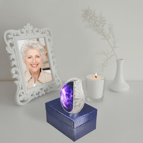 M MEILINXU Urne für Asche für Frauen und Männer, kleine Urnen für menschliche Asche, Tropfenform, dekorativer Einäscherungsbehälter, lila kosmische Galaxie, Aurora Borealis, Mini-Tropfen-Urne –