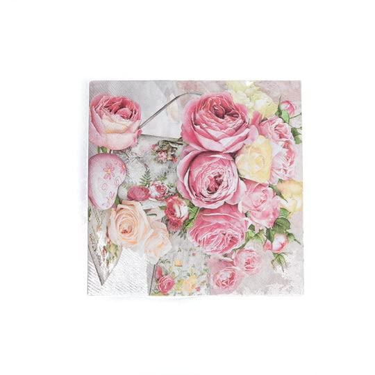 Itsy Bitsy DECOUPAGE Napkin Fanciful Roses 13X13 INCH (Pack of 5)