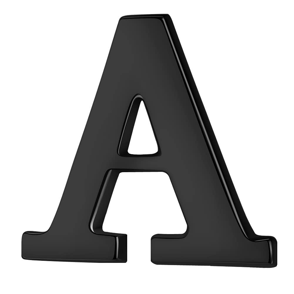 HONEY BEAR Initial Alphabet Letter Lapel Pins Collar Badge Brooches for Mens/Womens Shirt Dress Decoration Black