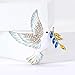 Fashionable Peace Dove Brooch for Women Ukrainian Blue and Yellow Wheat Ear Brooch Patriotic Pin Olive Branch Pin