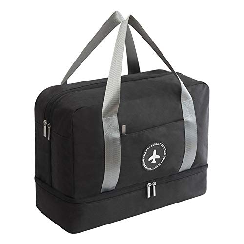 HNGPB - Bolsa separada para Deporte, natación, Yoga, Viajes, Entrenamiento, Fitness Negro Negro 39cm * 18cm * 30cm / 15" * 7" * 12"
