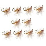 HEMOTON 10pièces Lot de Leurres Mouches Artificielles Réalistes pour Eau Douce Et Salée...