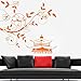 Pegatinas de pared de cereza, decoración del hogar, calcomanías para sala de estar, murales de dormitorio de Pagoda, póster extraíble O39