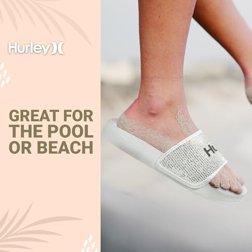 Image of Hurley Naia Comfortable Slip-On Kids Sandals, Cute Girls' Slides for Indoor and Outdoor, Shower Slides for The Beach and Pool