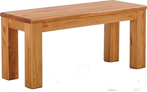 Brasilmöbel Sitzbank 80 cm Rio Classico Honig Massivholz aus Pinie, Verschiedene Größen & Farben, ideal für Esszimmer & Küche