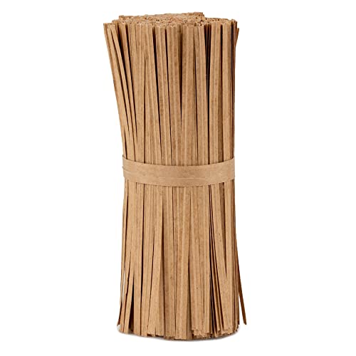 La cordeline 1000 Liens Twist torsadés Papier Kraft+Fil métal 15cm pour Sacs, sachets, Serre-câble