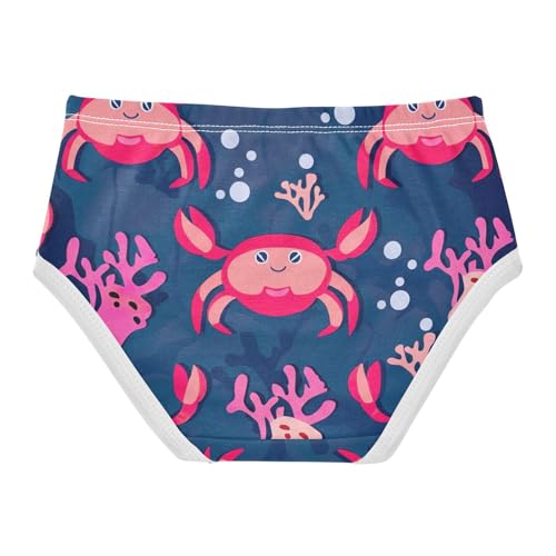 Cute Cartoon Red Crab Navy Little Girl Panties Girls Underwear Toddler Cotton Animals Briefs Undies Kids 2t2