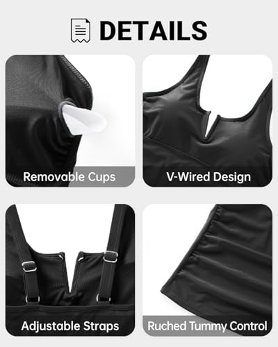 Tempt Me Women Tankini Swimsuits with Skirt - Two Piece Tummy Control Bathing Suit V-Wired 2025 Swimwear4