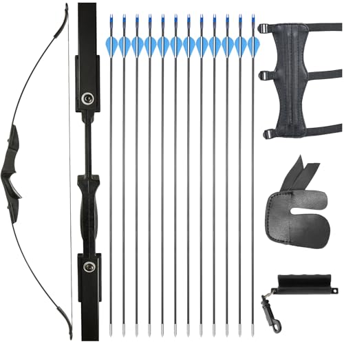 Recurvebogen und Pfeile Set Takedown Bogen 20/30/40lbs Links und Rechtshänder Anfänger Schießen mit Bogenschießen Zubehör Langbogen Set (20 LBS) Recurvebogen und Pfeile Set Takedown Bogen 20/30/40lbs Links und Rechtshänder Anfänger Schießen mit Bogenschießen Zubehör Langbogen Set (20 LBS)