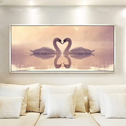 Mosaïque Diamant Grand Format 50x120cm Anti Stress Adulte Lac des Cygnes