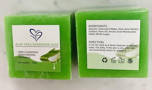 Image of Generic Soap de Aloe Vera Self- Care Jabon de Savila, hidratante y limpia tu piel, 1 Count (Pack of 1)