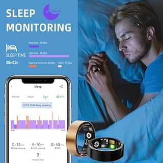 findtime Smart Ring Android iOS Smartringe für Herren Fitness Tracker Ring Pulsmesser Fitness Ring mit Schrittzähler Aktivitätstracker Smartring Schlaftracker IP68 Wasserdicht Fitnessring Blutdruck