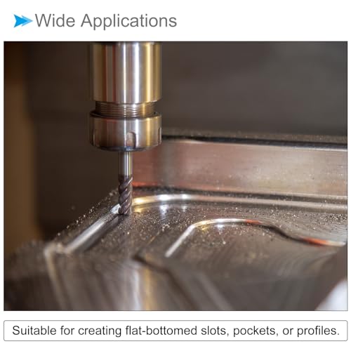 Image of Square Nose End Mill, 2.5mm x 18mm Cutting, Long Reach Titanium (Nano-Scale) Coated Carbide 2 Flutes CNC Router Bits - (Applications: for Stainless Steel Cast Iron Metal)