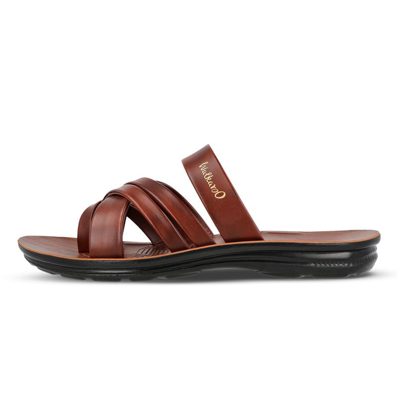 Image of WALKAROO Men's Fashion Sandals with Toe Ring, Cross Straps and Lightweight - W5687