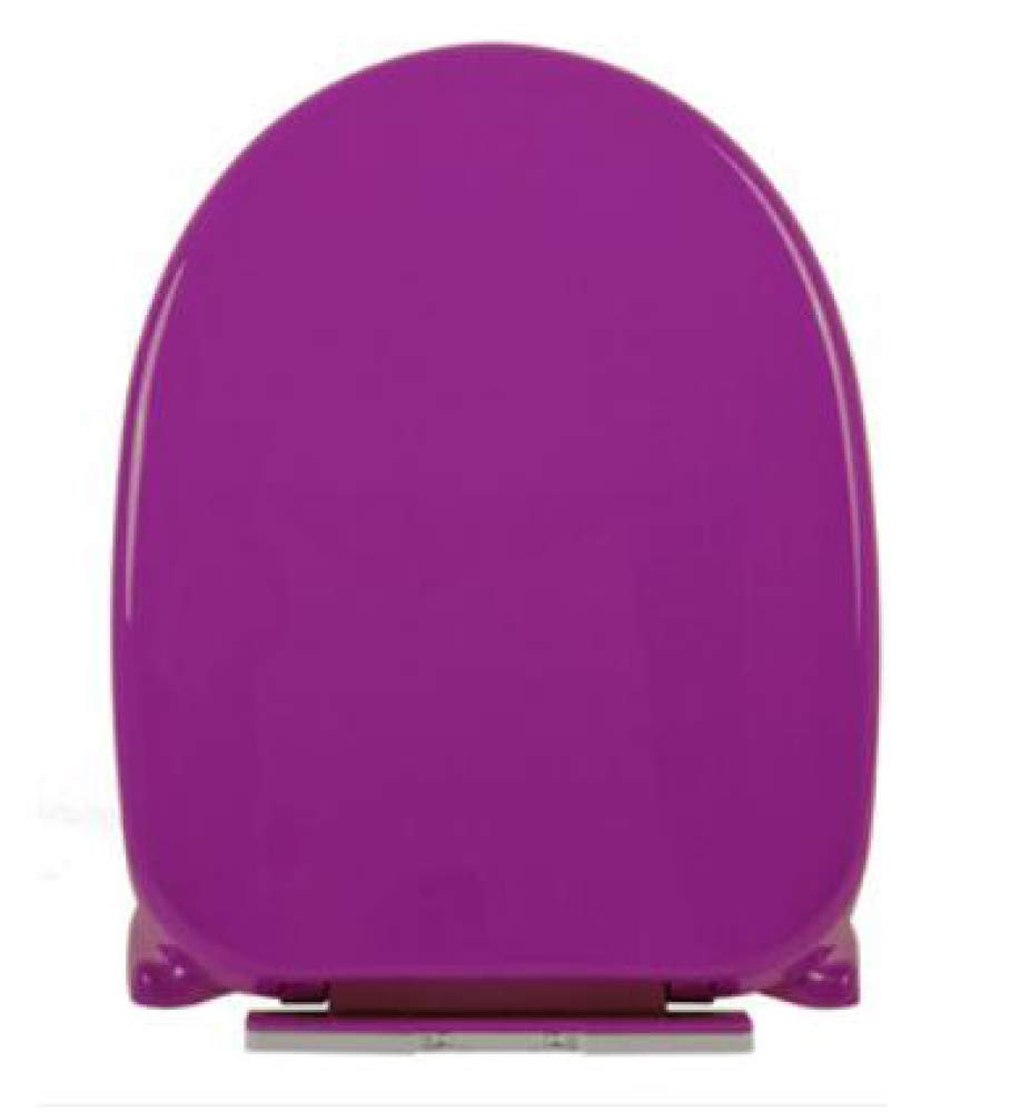 Nviusdsj Purple Toilet Seats, Strong Wc Toilet Seats Pan Round/D/V Shaped - Durable Hinge Top Fix Fittings(,U4143*34Cm)
