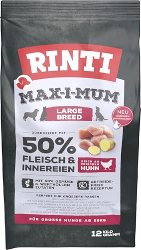 RINTI Max-i-Mum Large Breed Huhn 12kg | Trockenfutter für Erwachsene Hunde großer Rassen