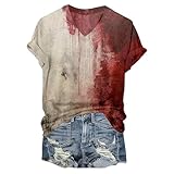 [JPAYAROGOAN] ハロウィン コスプレ かぼちゃ レディース ハロウィン ｔシャツハロウィン 万聖節 Tシャツ レディース な怖い 面白い tシャツ 大きいサイズ 丸首 ティーシャツ おもしろ 半袖 通気性 仮装 定番 透けない 着瘦せ 夏服 カットソー 派手 おしゃれ 人気 個性的 雰囲気 ギフト(2XL,ベージュ)