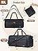 Lekesky Foldable Travel Duffel Bag for Women, 80L Large Duffle Bag with Separate Shoes Compartments & Straps, Carry On Weekend Bag for Women, Hospital, Overnight(Black Quilted)