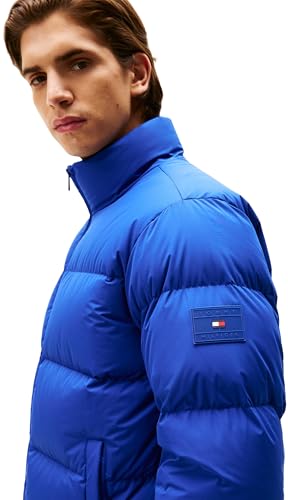 Tommy Hilfiger Herren Pufferjacke Down Stand mit Stehkragen, Blau (Wedge Blue), M – Ansicht 4