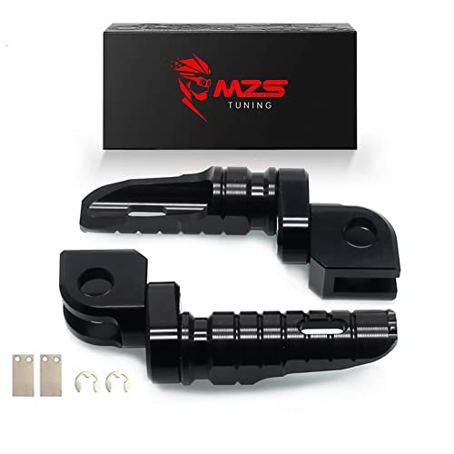 Image of MZS Motorcycle Foot Pegs, Double Adjustable Front Rider Footpegs Footrest Rest Pedal Black Compatible with EX250 EX300 EX400 EX650 Z125 Z400 Z650 Z750 Z800 Z900 Z900RS Z1000 Z1000SX ZX6R ZX10R ZX14R