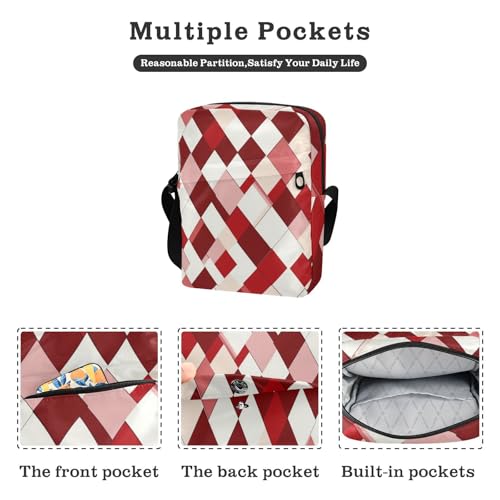 small messenger bag for women Small Crossbody Bag For Women Woman Cross Body Purse Adjustable Strap for work work - White Red2