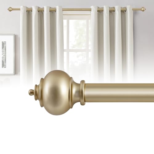 H.VERSAILTEX Extending Curtain Pole For Bay Windows 76-230 cm Decorative Long Curtain Rod Adjustable Metal Curtain Pole