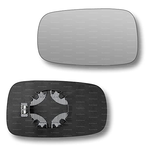 Less4spares Replacement Wing Mirror Glass Left Compatible with Renault Clio 2005-2009 CLIP-ON Passnager Near Side N/S Heated Convex